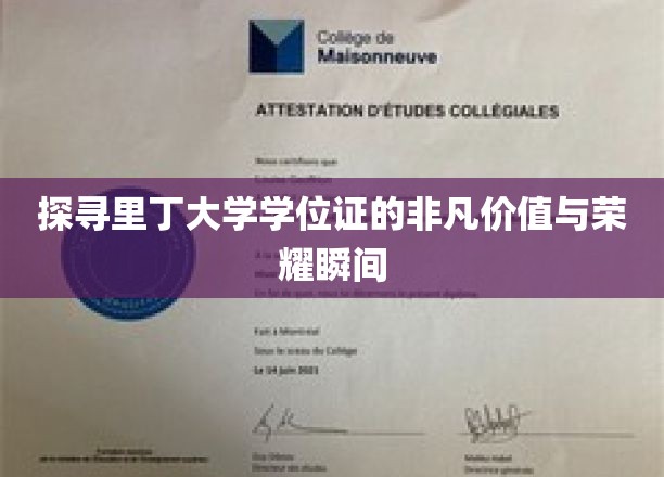 探寻里丁大学学位证的非凡价值与荣耀瞬间