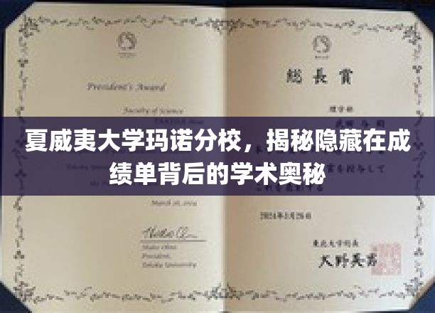夏威夷大学玛诺分校，揭秘隐藏在成绩单背后的学术奥秘