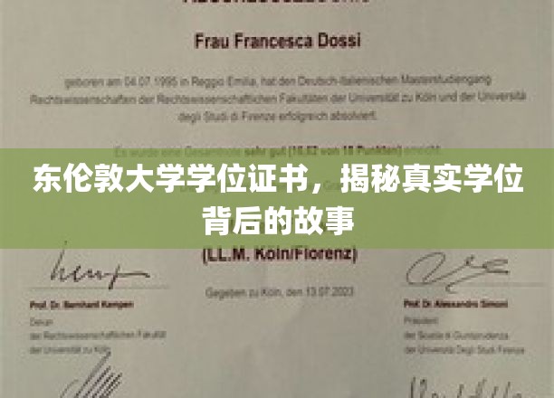 东伦敦大学学位证书，揭秘真实学位背后的故事