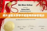 湖首大学学霸养成记，揭秘隐藏在成绩单背后的秘密力量