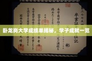 卧龙岗大学学子荣耀大盘点，一纸成绩单映照辉煌未来