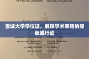 雪城大学学位证，开启学术辉煌之路的绿色钥匙
