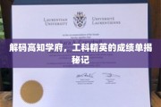 探秘精英摇篮，揭秘高知学府工科精英的成长轨迹