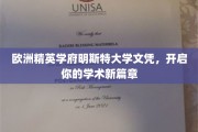 解锁学术新境界，明斯特大学文凭引领你的学术飞跃