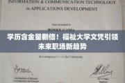 学历升值风暴，福祉大学文凭打造职场新贵之路
