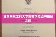 探索东京工科大学荣誉学位证书背后的荣耀之旅