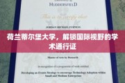 开启全球视角的荷兰蒂尔堡大学之旅
