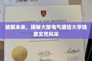 探索未来之门，大阪电气通信大学文凭的独特魅力