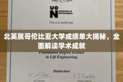 揭开北英属哥伦比亚大学成绩单背后的学术荣耀