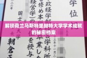 荷兰马斯特里赫特大学，揭秘其卓越学术成就的背后传奇