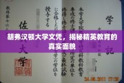 胡弗汉顿大学文凭，揭秘精英教育的真实面貌
