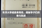 东洋大学成绩单，一纸背后，学子奋斗之路全景图