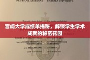 宫崎大学成绩单背后，揭开学子学术辉煌的神秘之门