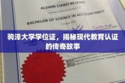 驹泽大学学位证背后的传奇，现代教育认证的奥秘之旅
