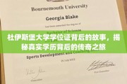 杜伊斯堡大学学位证背后的传奇，一场学历探索之旅