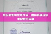 探寻新加坡管理大学，揭开学子卓越成绩背后的传奇之路