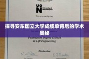 安东国立大学成绩单，揭开学术卓越的神秘面纱