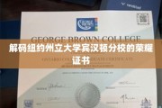 纽约州立大学宾汉顿分校荣耀证书背后的故事揭秘