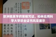 柏林应用科学大学荣耀瞬间，毕业证书彰显欧洲精英教育成就