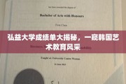 韩国弘益大学成绩单曝光，艺术教育魅力一瞥