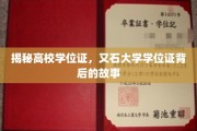 探寻又石大学学位证的神秘面纱，揭秘其背后的传奇故事