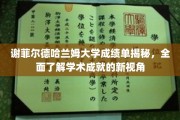 解码谢菲尔德哈兰姆大学成绩单，探索学术成就的独到视野
