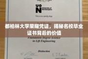 解码都柏林大学文凭，探寻顶尖学府认证的力量与价值