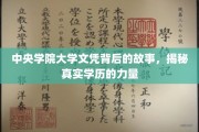 中央学院大学文凭的传奇之路，揭开学历背后的真实力量与故事
