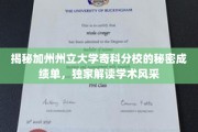 解锁奇科分校成绩单之谜，加州州立大学奇科分校独家学术风采解析