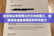 解码代尔夫特理工，欧洲顶尖学府的学术风采与真实成绩单之谜