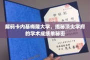 卡内基梅隆大学揭秘，探秘顶尖学术殿堂的秘密成绩单