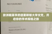 欧洲精英学府德累斯顿大学文凭，开启你的学术辉煌之旅