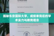 探寻东京国际大学，成绩单背后，深度解析学术魅力与育人智慧