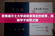 解码新南威尔士大学成绩单，探索学子非凡成就背后的旅程