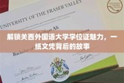 探秘关西外国语大学学位证，揭秘一纸文凭背后的非凡旅程