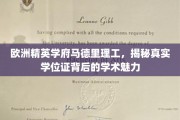 马德里理工，探寻欧洲精英学府学位证的学术魅力之旅