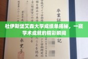 杜伊斯堡艾森大学成绩单背后，揭秘学生学术辉煌瞬间