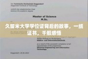 证书背后的传奇，久留米大学学位证的千重感悟之旅