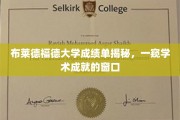 布莱德福德大学成绩单探秘，揭秘学术成就的细腻画卷