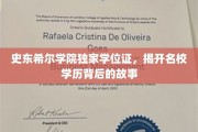 史东希尔学院学位证之谜，探寻名校学历背后的传奇