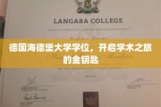 德国海德堡大学学位，开启学术之旅的金钥匙