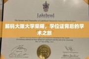 探寻大阪大学卓越之路，揭秘学位证背后的学术传奇