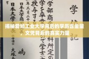 爱知工业大学学历深度解析，文凭背后隐藏的强大实力揭秘