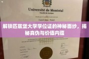 探寻匹兹堡大学学位证的奥秘，价值内涵与真伪揭秘之旅