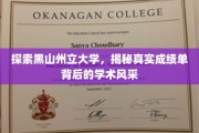 揭开黑山州立大学成绩单之谜，探寻学术荣耀背后的真实故事