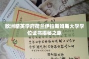 探秘荷兰伊拉斯姆斯大学，欧洲精英学府学位证书背后的故事