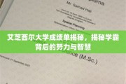 探寻艾芝西尔学霸背后的汗水与智慧，揭秘顶尖成绩单背后的秘密