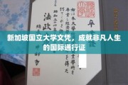 跨国梦想启航，新加坡国立大学文凭，开启全球精英之路