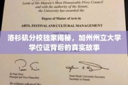 加州州立大学洛杉矶分校，揭秘学位证的传奇历程
