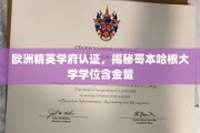 哥本哈根大学学位闪耀欧洲，精英学府认证背后的含金量解析